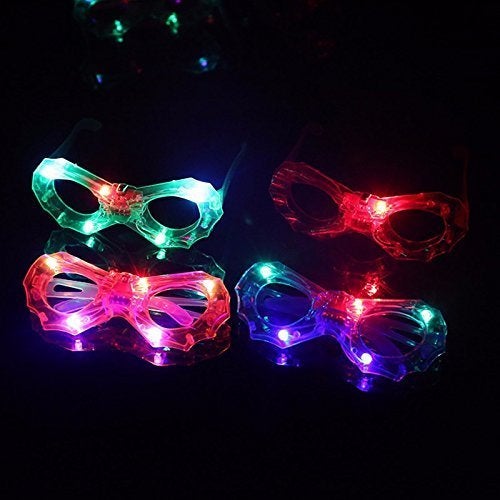 favela led glasses birthday return gifts for kids & party supply gift item- flashing party light up neon led eye goggles toy best gift for boys & girls sunglasses (pack of 6)- Multi color - Image 2