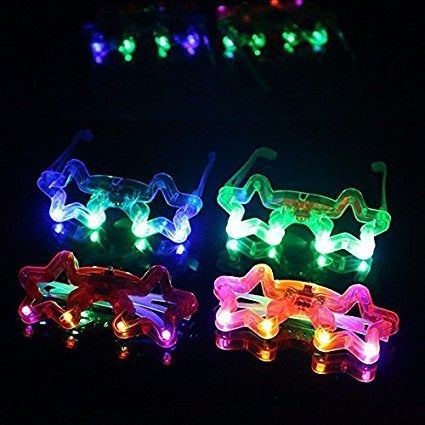 favela led glasses birthday return gifts for kids & party supply gift item- flashing party light up neon led eye goggles toy best gift for boys & girls sunglasses (pack of 6)- Multi color - Image 3