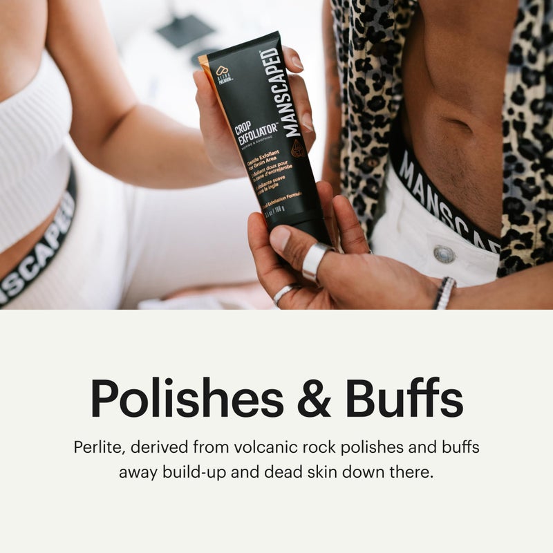 manscaped مانسكيبيد® مقشر المحاصيل® مقشر لطيف لمنطقة العانة لتهدئة وتنظيف البشرة، نباتي، خالي من القسوة (3.5 أونصة) - Image 3