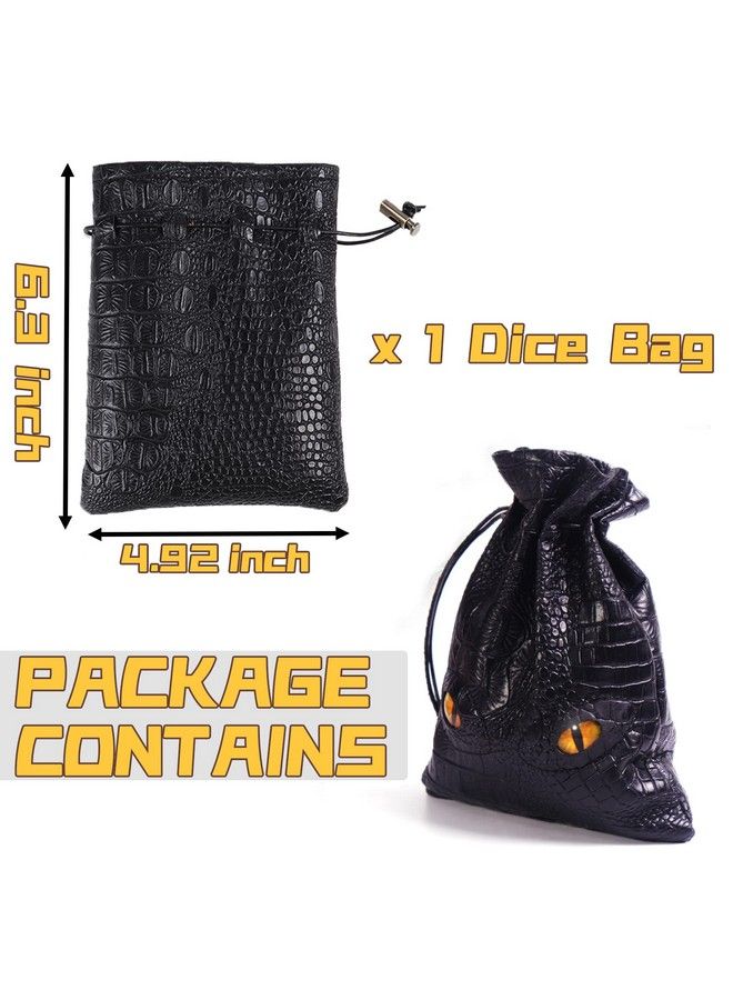 Byhoo Dnd Dice Bag Can Hold 6 Set Dice Black Dice Pouch For Board Game Medieval Leather Coins Bag D And D Dice Storage Bag For Rpg Game Dnd Game Accessories For New To Master  - Image 4