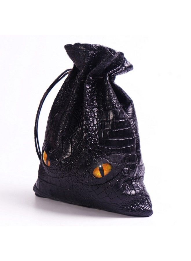 Byhoo Dnd Dice Bag Can Hold 6 Set Dice Black Dice Pouch For Board Game Medieval Leather Coins Bag D And D Dice Storage Bag For Rpg Game Dnd Game Accessories For New To Master  - Image 2