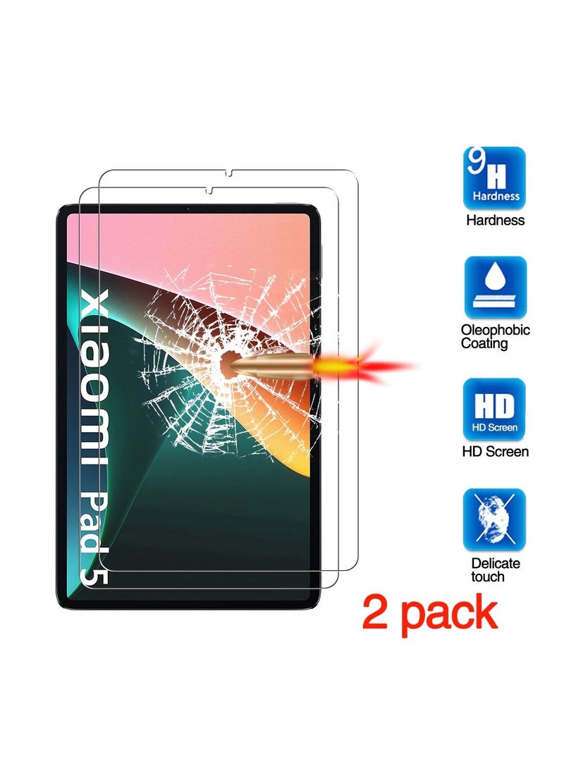 Muzz واقي شاشة لجهاز Xiaomi Mi Pad5 / Mi Pad 5Pro، صلابة عالية، لا يوجد فقاعات، مقاوم للغبار، سهل التركيب، لهاتف Xiaomi Mi Pad 5 / Mi Pad 5Pro - شفاف (عبوة من قطعتين) - Image 2