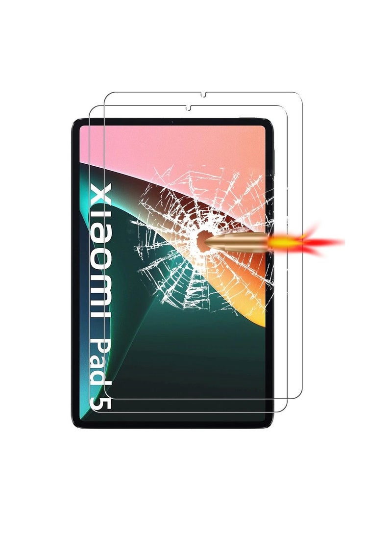 Muzz واقي شاشة لجهاز Xiaomi Mi Pad5 / Mi Pad 5Pro، صلابة عالية، لا يوجد فقاعات، مقاوم للغبار، سهل التركيب، لهاتف Xiaomi Mi Pad 5 / Mi Pad 5Pro - شفاف (عبوة من قطعتين) - Image 1