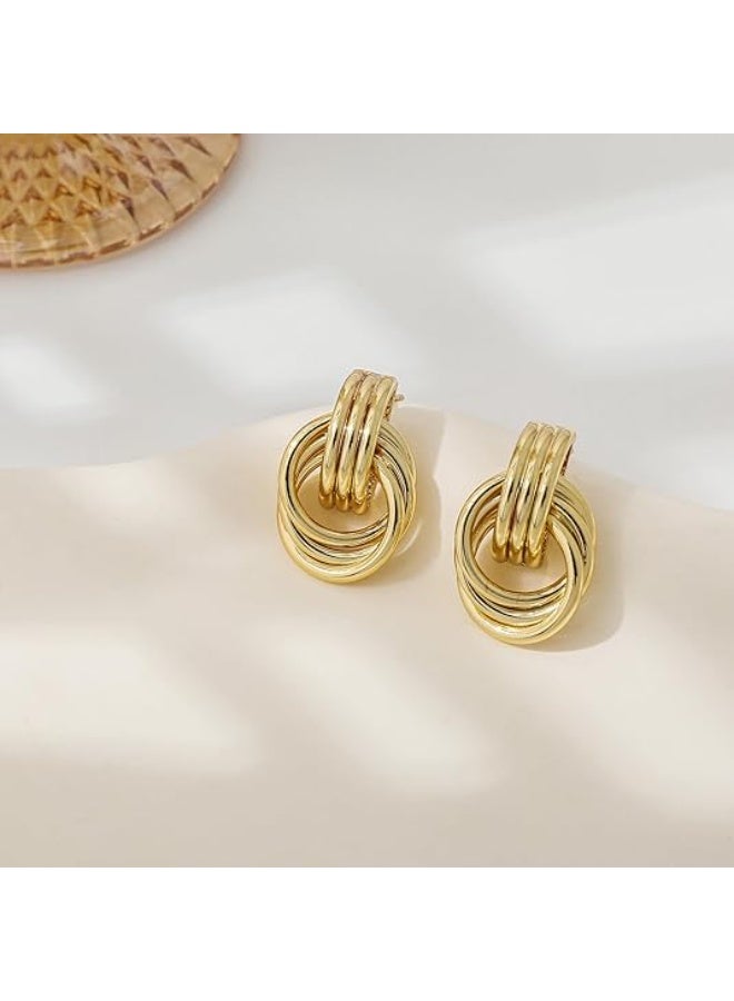 يوكانبي أقراط نسائية من التيتانيوم الذهبي – لا يتغير لونها، أنيقة وعصرية، إكسسوارات فاخرة مقاومة للحساسية - Image 2