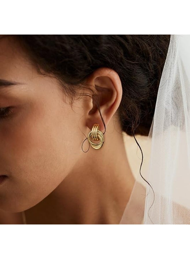 يوكانبي أقراط نسائية من التيتانيوم الذهبي – لا يتغير لونها، أنيقة وعصرية، إكسسوارات فاخرة مقاومة للحساسية - Image 4