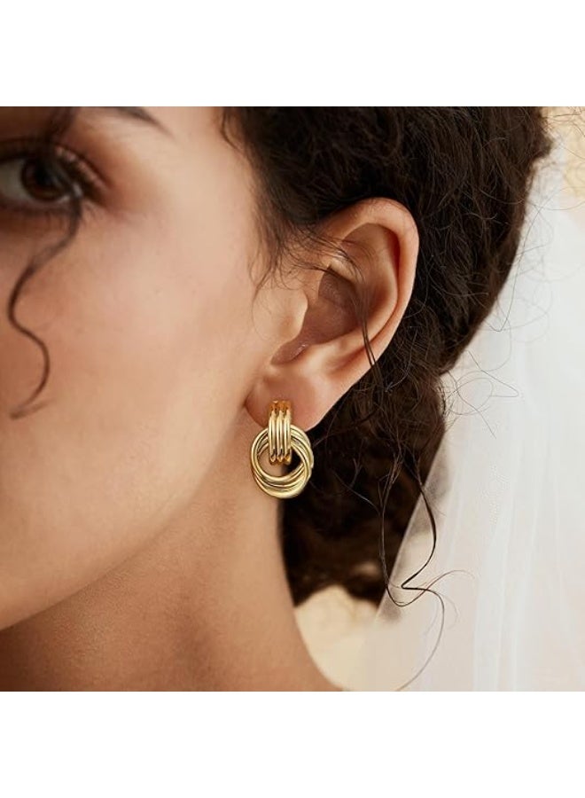 يوكانبي أقراط نسائية من التيتانيوم الذهبي – لا يتغير لونها، أنيقة وعصرية، إكسسوارات فاخرة مقاومة للحساسية - Image 5