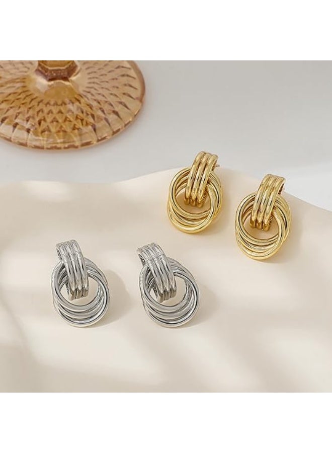 يوكانبي أقراط نسائية من التيتانيوم الذهبي – لا يتغير لونها، أنيقة وعصرية، إكسسوارات فاخرة مقاومة للحساسية - Image 3