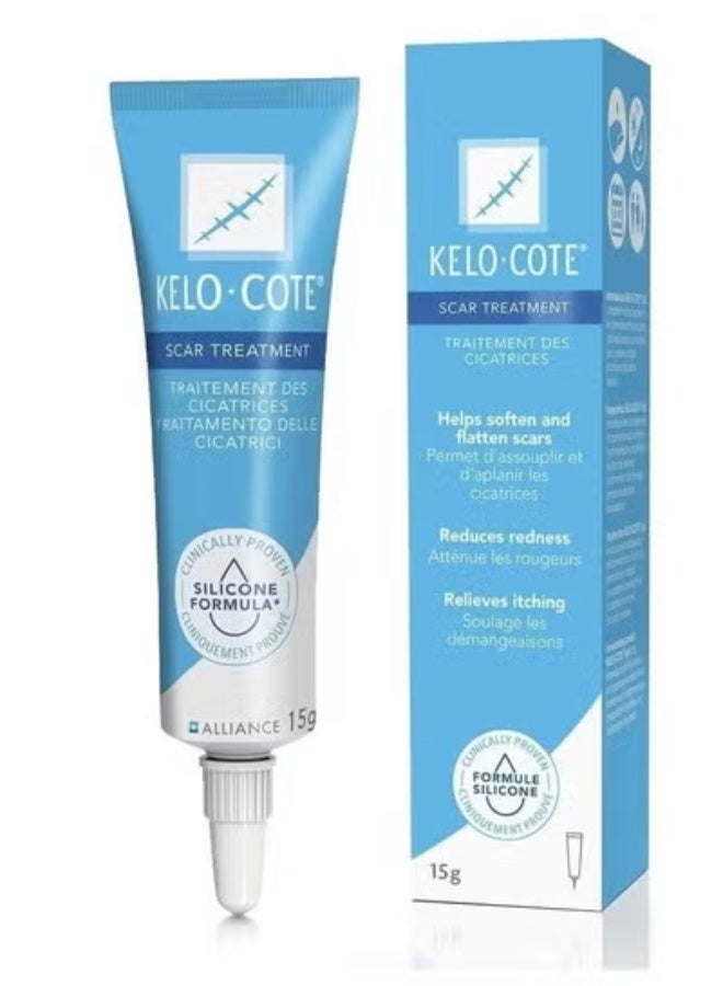 Kelo-cote Advanced Formula Scar Treatment Gel 15g, Helps Soften And Smooth Raised Scars, Maintaining The Moisture Balance of The Adjacent Skin, Reduces Discolouration, Redness, Pain and Discomfort of Scars - Image 1