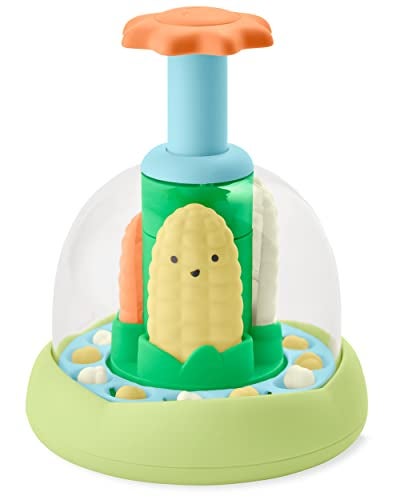 Skip Hop Press & Spin Baby Toy, Farmstand What's Poppin Corn Spinner - Image 1