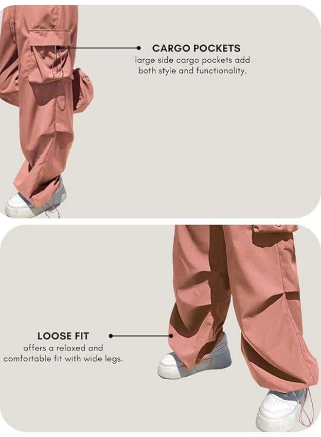 GRECIILOOKS Women's Cargo Pants|Trousers |High Waist Poly-Cotton Trouser |Flared Pants with Side Pockets | Cargo Pant|Elegant for College & Events - Image 4