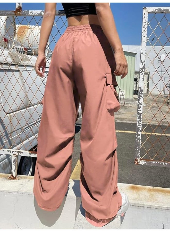 GRECIILOOKS Women's Cargo Pants|Trousers |High Waist Poly-Cotton Trouser |Flared Pants with Side Pockets | Cargo Pant|Elegant for College & Events - Image 3