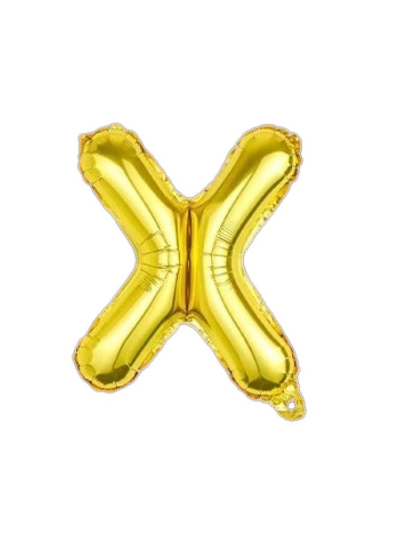 بالون حرف "X" باللون الذهبي لحفلات اعياد الميلاد والتخرج وجميع المناسبات - Image 1