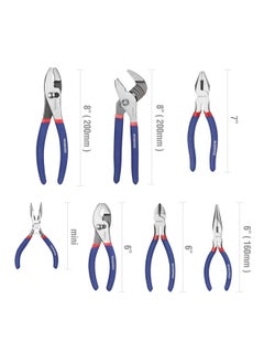 WORKPRO 7-Piece  Pliers Set With Groove Joint Long Nose Slip Joint Linesman And Diagonal Pliers For Diy And Home Use  - Image 2