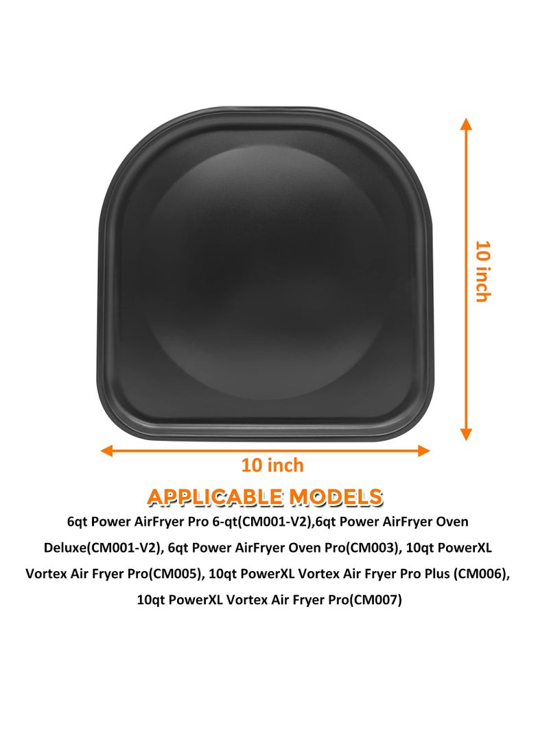 SYOSI Air Fryer Drip Pan for PowerXL Air Fryers, 2 PCS Premium Air Fryer Drip Tray Replacement Parts for PowerXL Vortex 6QT 10QT Air Fryer Pro Plus, Nonstick, Dishwasher Safe, Black - Image 5