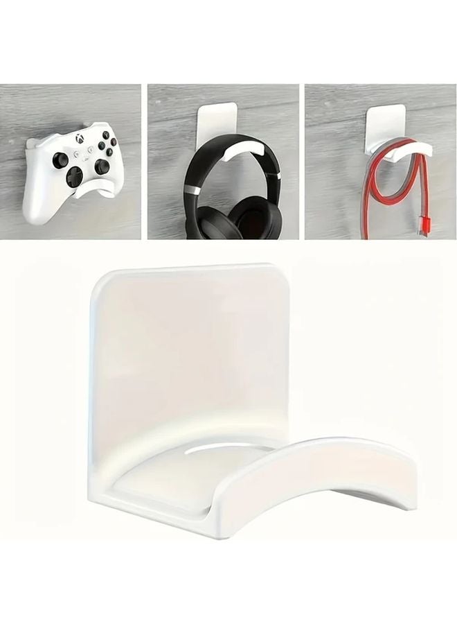 Black Wall Mounted Headphone Holder Adhesive Mount Space Saving Organizer - Image 3