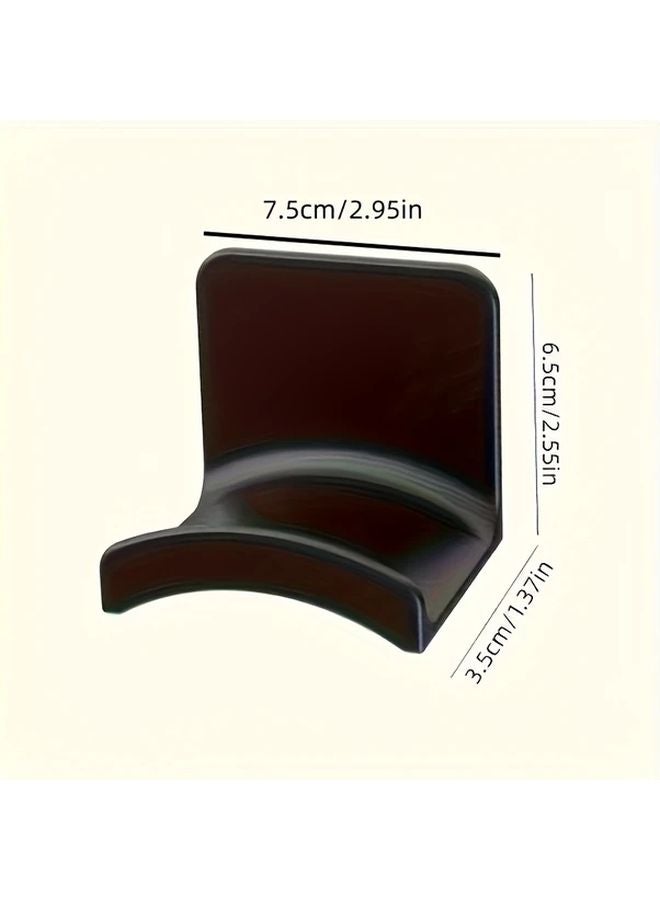 Black Wall Mounted Headphone Holder Adhesive Mount Space Saving Organizer - Image 4