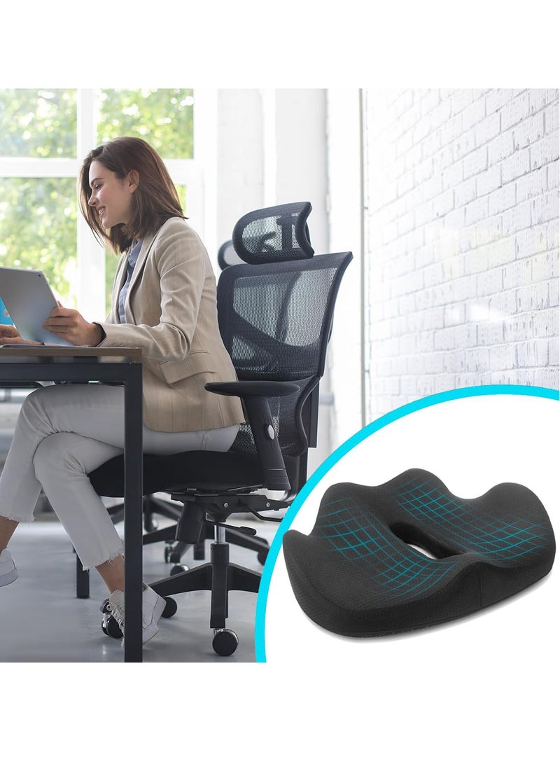 Excefore Orthopedic Coccyx Seat Cushion, Ergonomic Seat Cushion for Office Chair, Memory Foam Seat Cushion, for Chair Ergonomic Cushion Reduces Back Pain and Improves Posture - Image 2