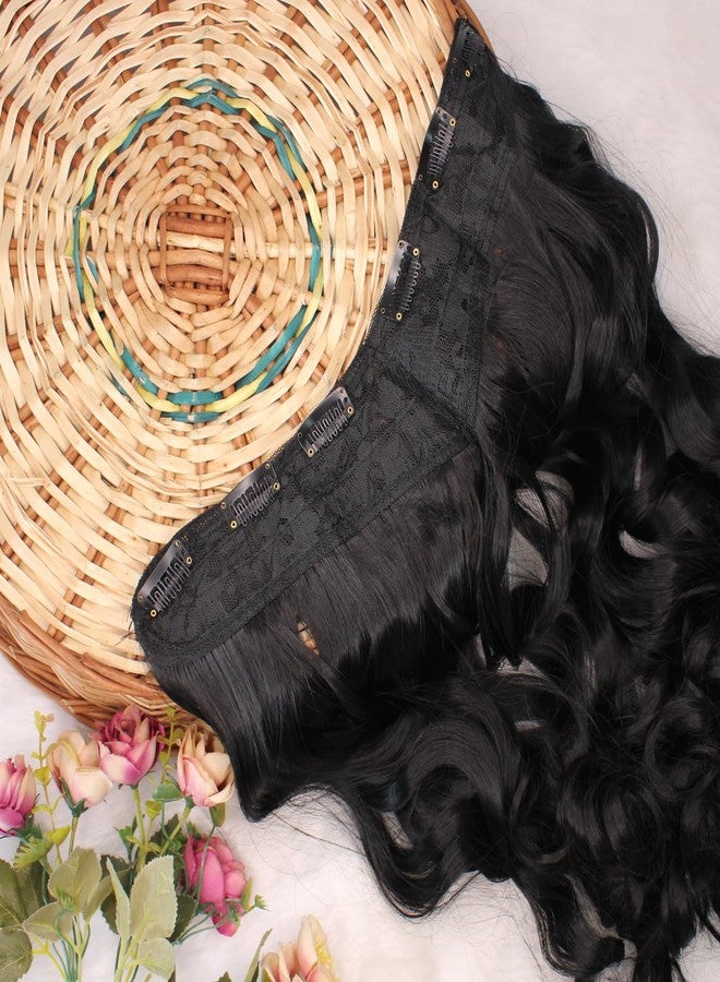 GLAN Synthetic Long Hair Extension for Women to Increase Instant Hairs Length (Curly Black) - Image 3