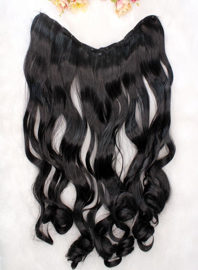 GLAN Synthetic Long Hair Extension for Women to Increase Instant Hairs Length (Curly Black) - Image 5