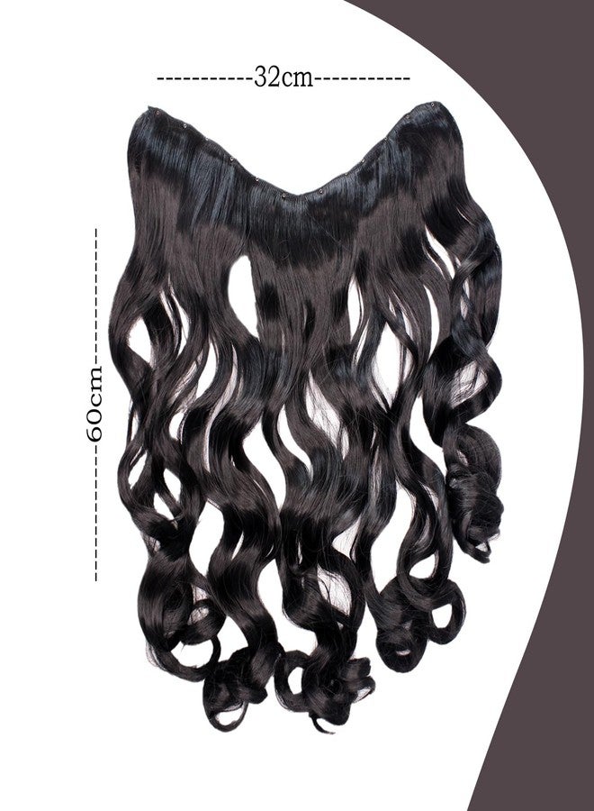 GLAN Synthetic Long Hair Extension for Women to Increase Instant Hairs Length (Curly Black) - Image 1