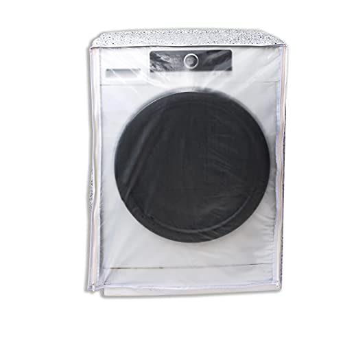 Vintage Pro Front Load Washing Machine Cover Suitable for LG 8.5 Kg, 9 Kg, 9.5 Kg, 10 Kg, 10.5 Kg, 11 Kg, 11.5 Kg, 12 Kg (72cmsX63cmsX81cms, White & Grey) - Image 4