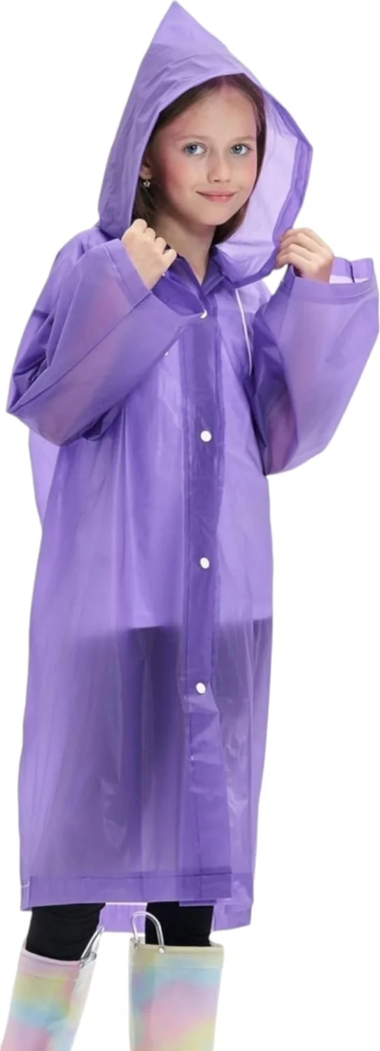 Tezzgelsin Children's Windproof Hooded Raincoat Eva Raincoat