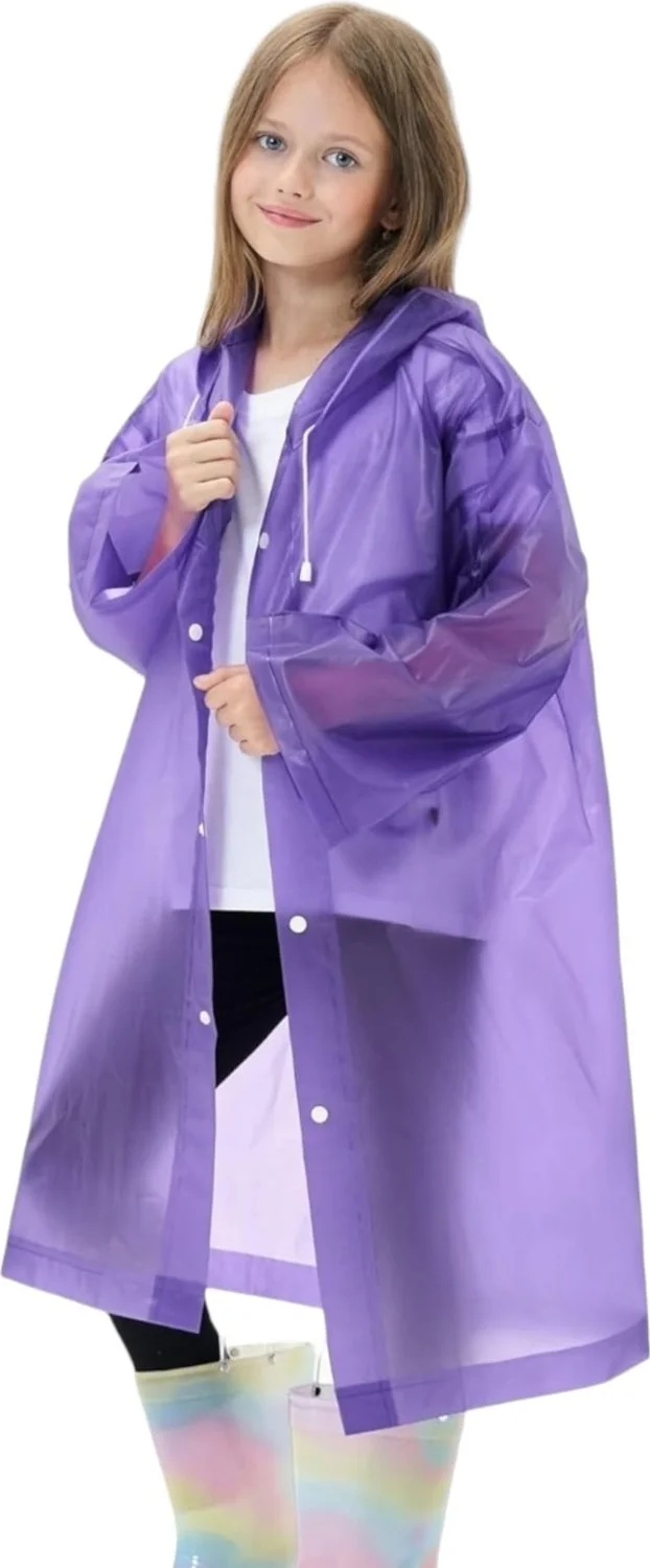 Tezzgelsin Children's Windproof Hooded Raincoat Eva Raincoat
