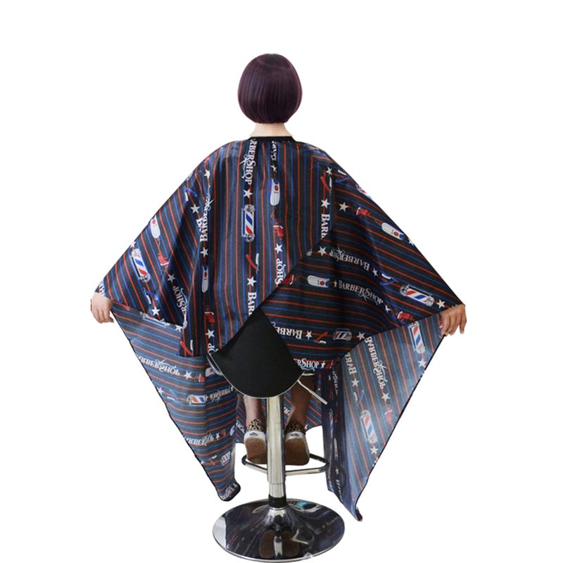 1pc Black Blue Red Stripe Dye Hair Cape Waterproof Nylon Apron Shawl Hairdressing Supplies for Hair Styling Cutting Use - Image 3