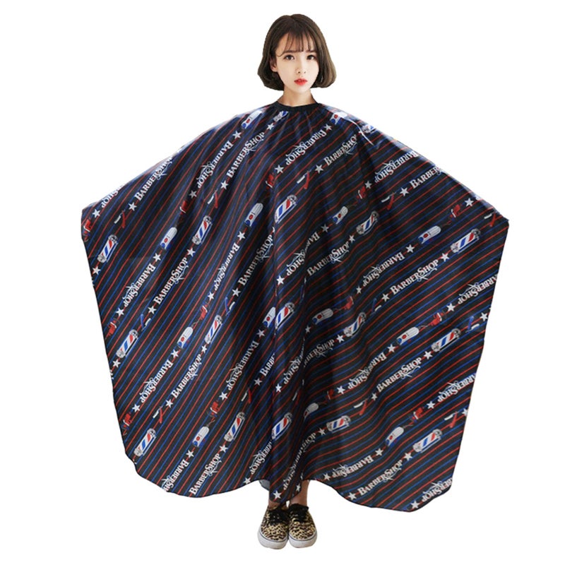 1pc Black Blue Red Stripe Dye Hair Cape Waterproof Nylon Apron Shawl Hairdressing Supplies for Hair Styling Cutting Use - Image 5