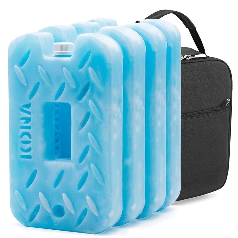 Kona Blue/Ice Ice Packs for Lunch Box - 2 lb Freezer Packs Compatible With Yeti Cooler Bags | Dry Ice Shock Pack, Long-Lasting Reusable Ice Packs for Lunch Bags (10" x 5.5" x 1.5" Pack of 4) - Image 1