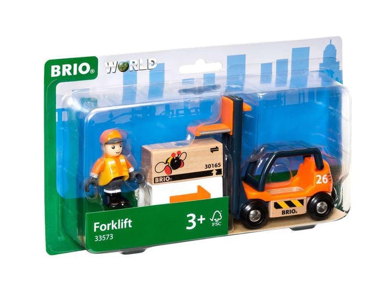 BRIO World 33573 - Wooden Toy Train Fork Lift Set - Interactive Play for Toddlers | Enhances Motor Skills | Safe & Compliant with All Safety Standards | Ideal for Kids Ages 3 and Up - Image 2