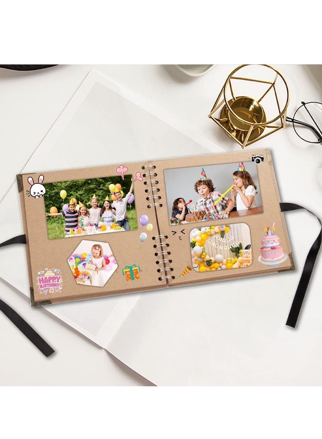 ألبوم قصاصات (8 × 8 بوصة) 30 صفحة مثالي لألبومات قصاصات DIY الخاصة بك وألبوم صور عائلي لحفلات الزفاف والذكرى السنوية (بني) - Image 3