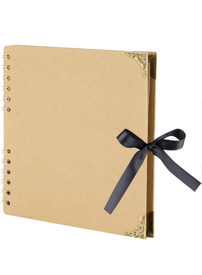 ألبوم قصاصات (8 × 8 بوصة) 30 صفحة مثالي لألبومات قصاصات DIY الخاصة بك وألبوم صور عائلي لحفلات الزفاف والذكرى السنوية (بني) - Image 4