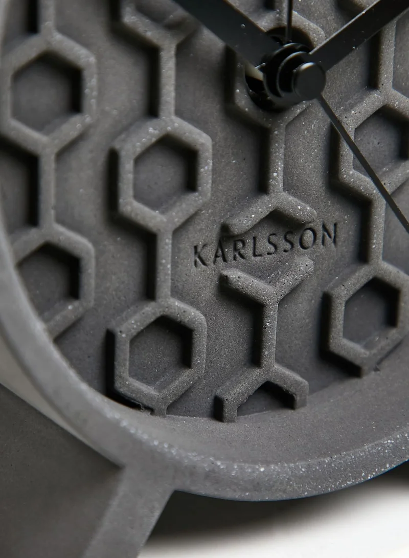 Karlsson Grey Honeycomb Concrete Alarm Clock