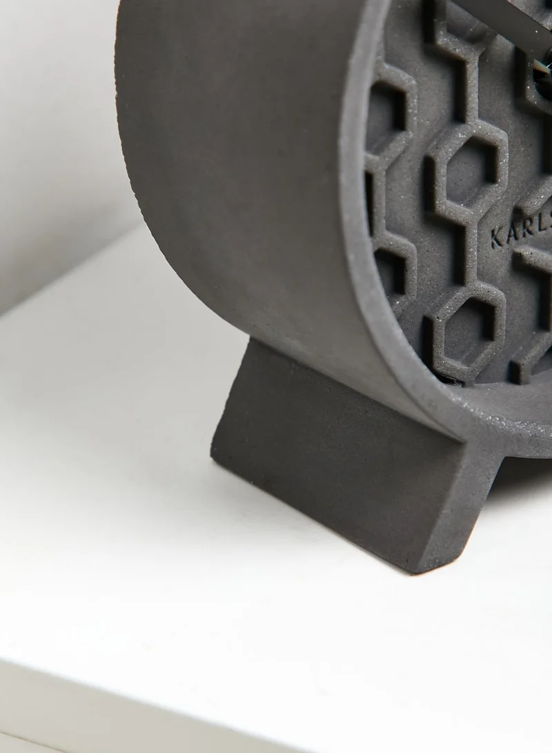 Karlsson Grey Honeycomb Concrete Alarm Clock