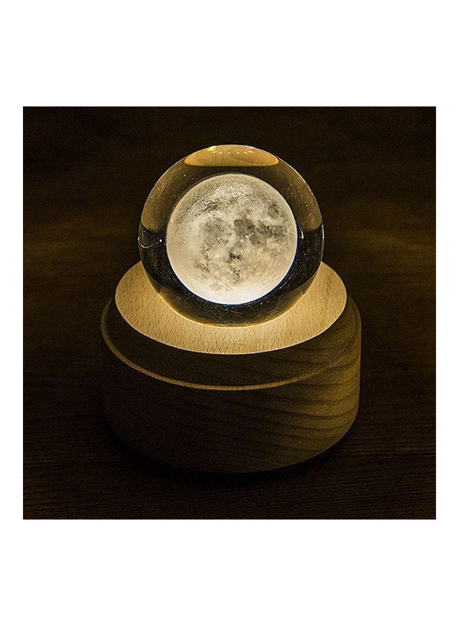 Y&D 3D Word Engraving Moon Pattern Crystal Ball White/Clear 28x2x20centimeter