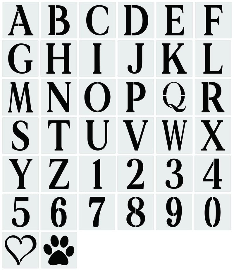 Dequera Large Letter Stencils for Painting on Wood 7 Inch Alphabet Stencils for Wood Letters Stencil Durable Number Stencils for Wall
