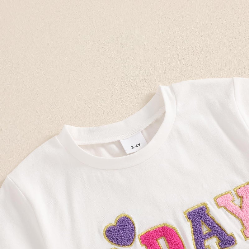 JLKGICF Toddler Baby Girl Birthday Outfit Letter Embroidery Long/Short Sleeve Sweatshirt Tutu Dress Skirts Birthday Gift - Image 3