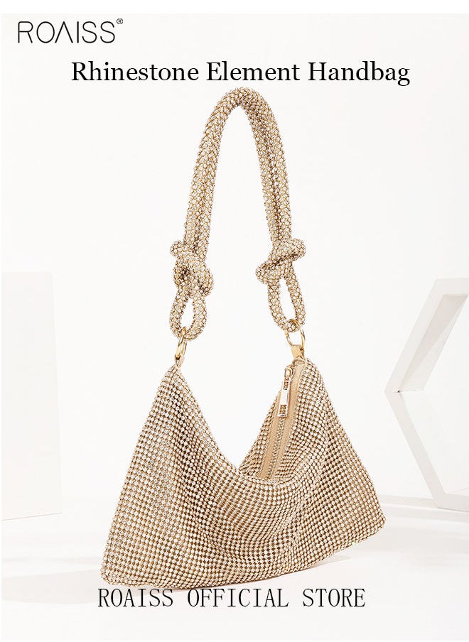 roaiss Women's Evening Bag Clutch Purse Glitter Party Handbag with Chain Ladies Crystal Rhinestone Women Clutch Bag Elegant Shoulder Underarm Bag  - Image 2