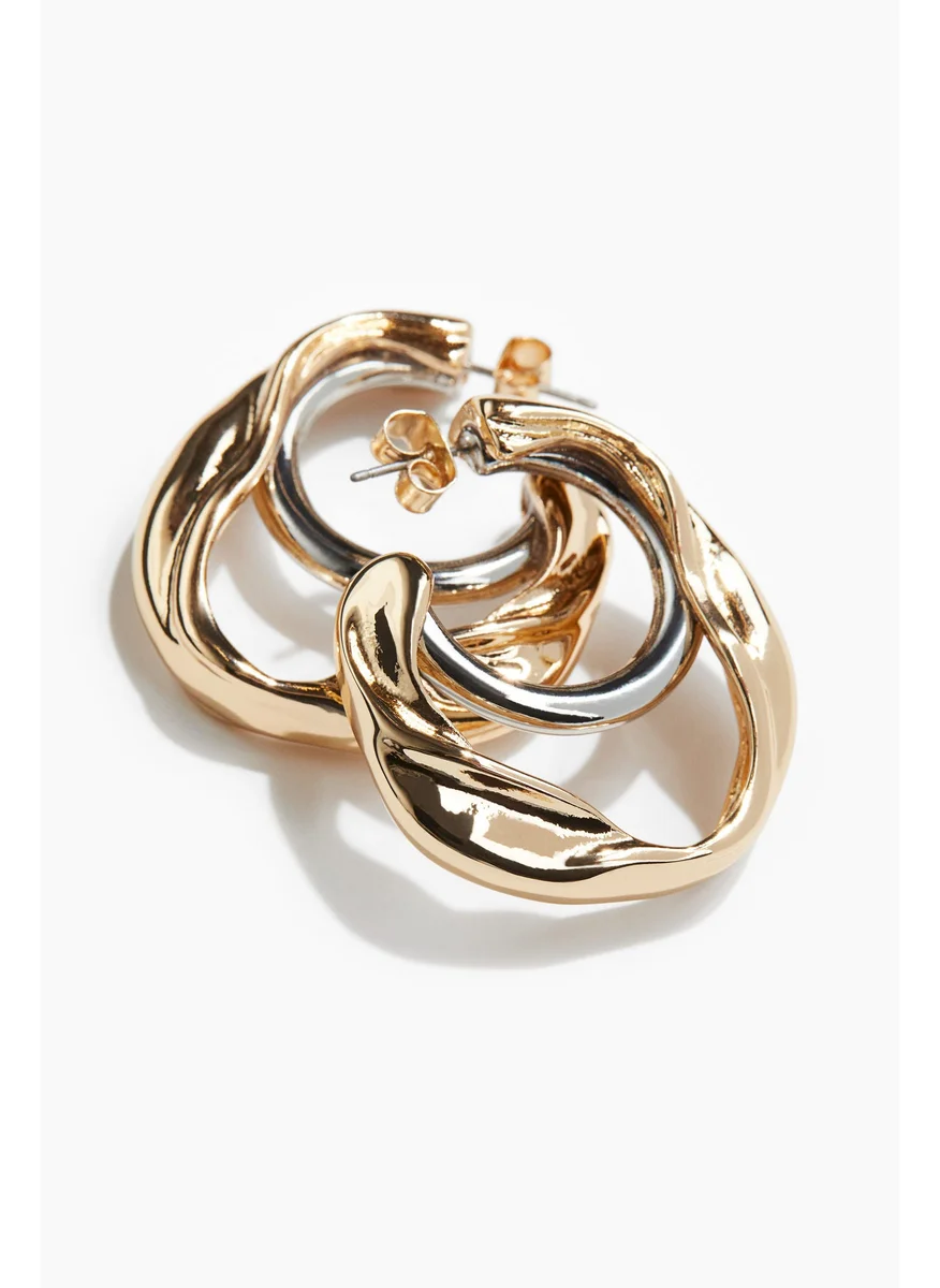 H&M Two-Toned Hoop Earrings