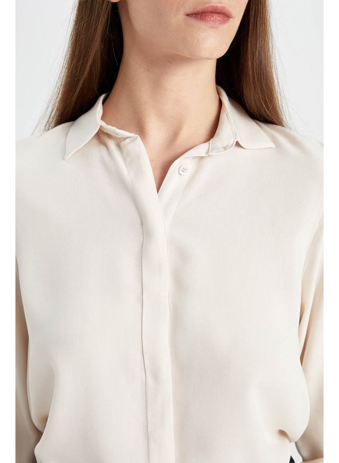 DeFacto Woman Woven Regular Fit Long Sleeve Shirt - Image 3