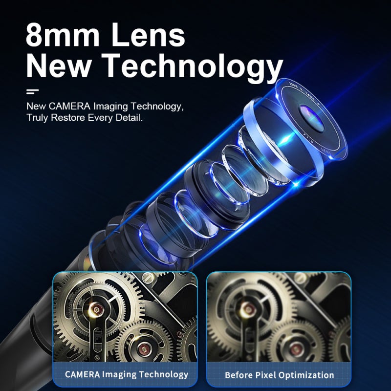 Industrial Endoscope Camera: 2.8'' HD IPS Screen - Crystal Clear Live Image With 6 LED Lights Inspection Endoscope for Automotive HVAC Drain Pipe Wall Inspection - Image 2