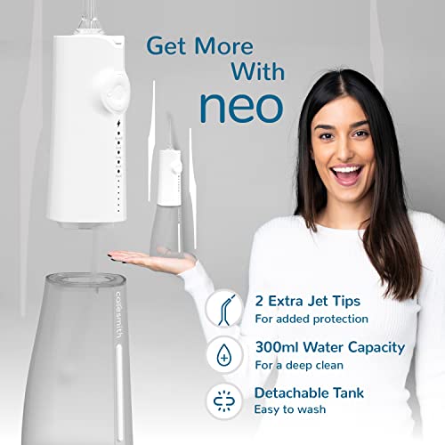 Caresmith Neo Cordless Oral Flosser | 24 Pressure Settings with 5 Modes & 6 Intensities |300 ml Large Detachable Water Tank | Power Flosser for teeth | IPX7 Waterproof | 2 Jet Tips Provided (Green) - Image 4