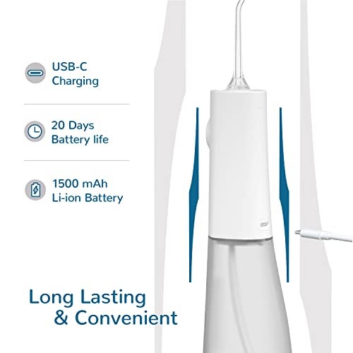Caresmith Neo Cordless Oral Flosser | 24 Pressure Settings with 5 Modes & 6 Intensities |300 ml Large Detachable Water Tank | Power Flosser for teeth | IPX7 Waterproof | 2 Jet Tips Provided (Green) - Image 5