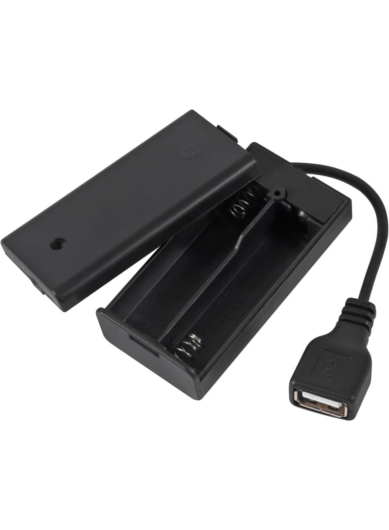SOLARAE USB Female Socket, 4 Pcs 2 AA Battery Holder, with Leads, 4 AA Battery Holder with Wires - Image 5