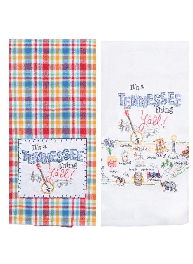 Kay Dee Designs Tennessee Map Home State & Souvenir Embroidered Dish Towels Bundle Set Of 2 State Of Tennessee Kitchen Towels  - Image 1