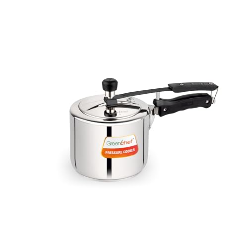 Greenchef Stainless Steel Inner lid pressure cooker 3 litre – Classic, ISI certified, Induction and Gas compatible, Glossy Finish, triply bottom, 5Year warranty - Image 1