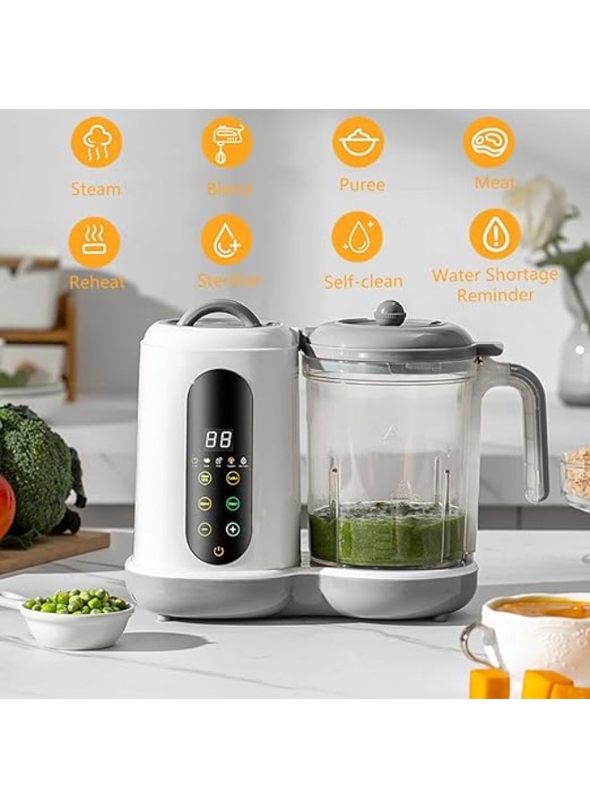Baby Food Maker, Multifunction Processor, timed,Smart ControlSteam Pot, fully Auto Cooking & Grinding, Baby Food Warmer Mills Machine with Self Cleans Touch Screen Control LCDwith Self Cleans Touch Screen Control LCD Display