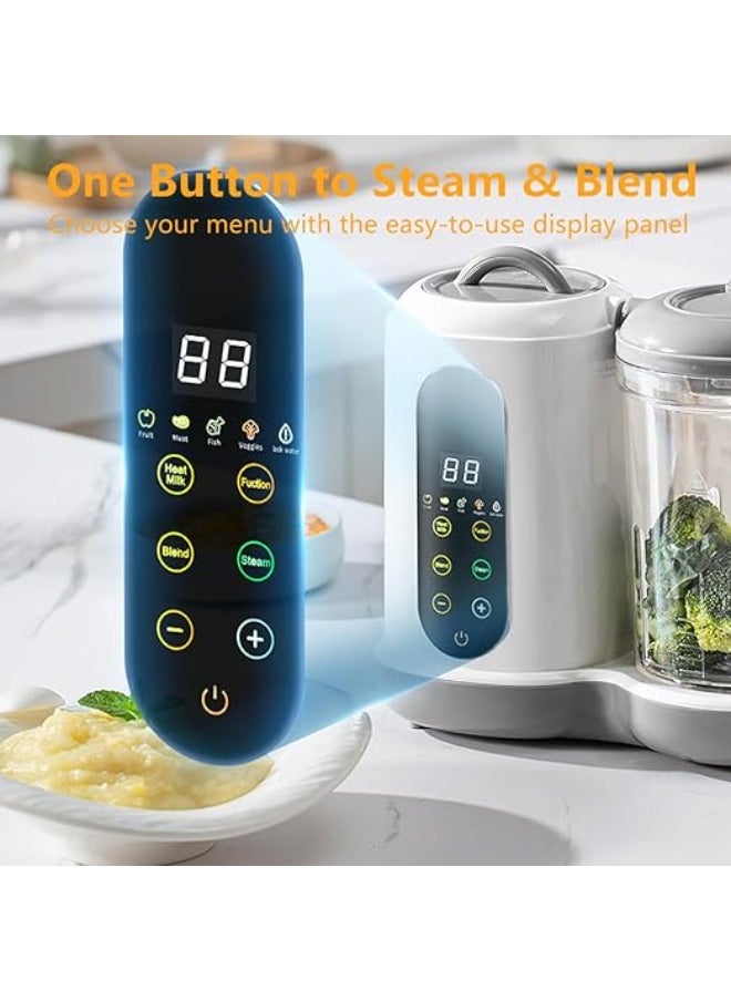 Baby Food Maker, Multifunction Processor, timed,Smart ControlSteam Pot, fully Auto Cooking & Grinding, Baby Food Warmer Mills Machine with Self Cleans Touch Screen Control LCDwith Self Cleans Touch Screen Control LCD Display
