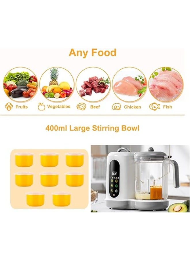 DUNISO Baby Food Maker, Multifunction Processor, timed,Smart ControlSteam Pot, fully Auto Cooking & Grinding, Baby Food Warmer Mills Machine with Self Cleans Touch Screen Control LCDwith Self Cleans Touch Screen Control LCD Display  - Image 2